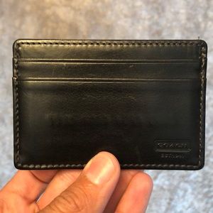 Men’s Coach black leather card case